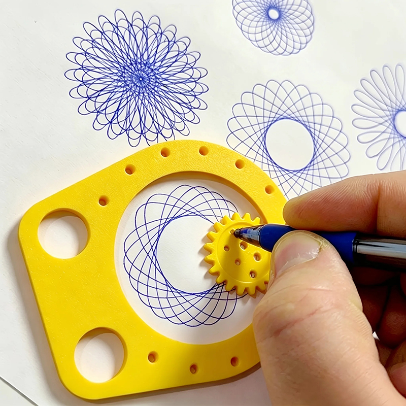 Chalk Bag - Spirograph Geometrische Tekenset, Tandwiel Tekensjabloon Liniaal,